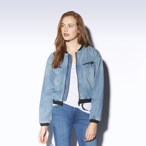 Selena Gomez Denim Bomber Jacket