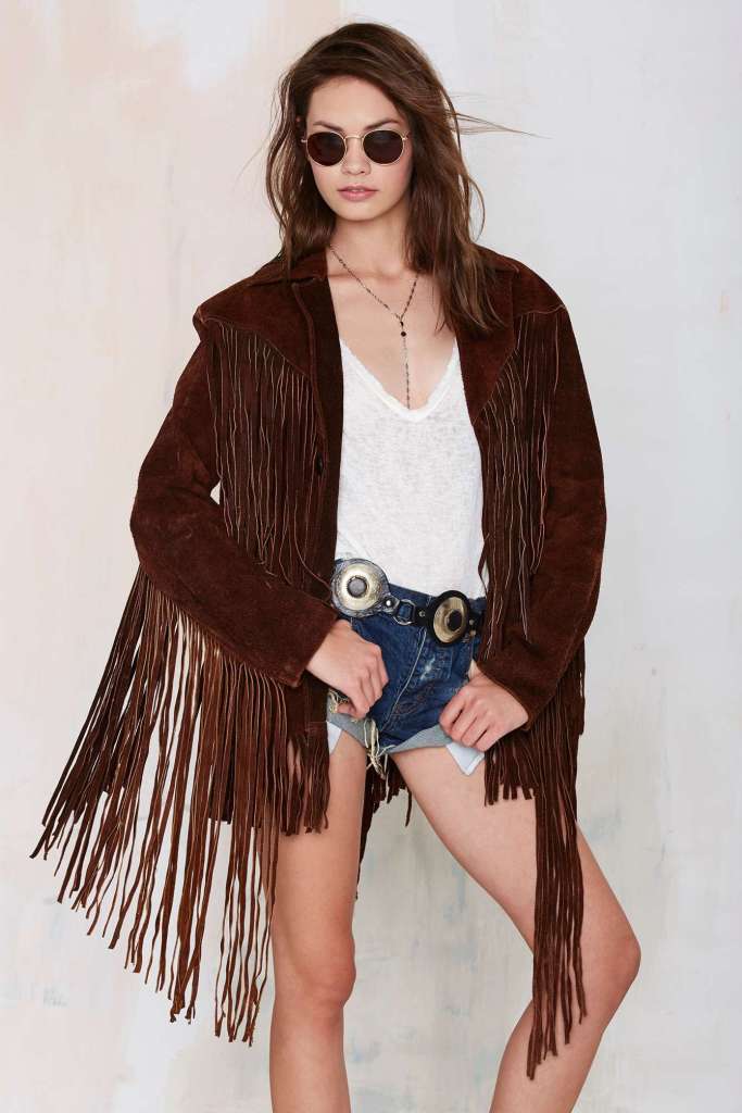 Nasty Gal Vintage Call of the Wild Suede Fringe Jacket
