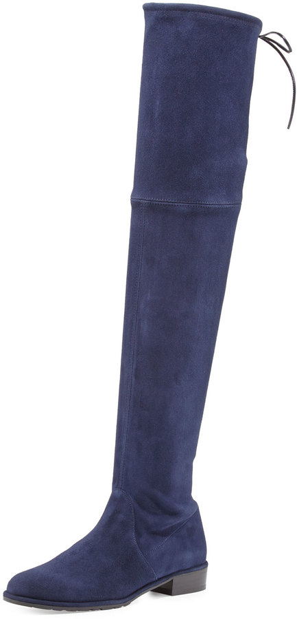 Stuart Weitzman Lowland Suede Over-the-Knee Boot, Nice Blue