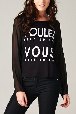 Voulez Vous long sleeve top