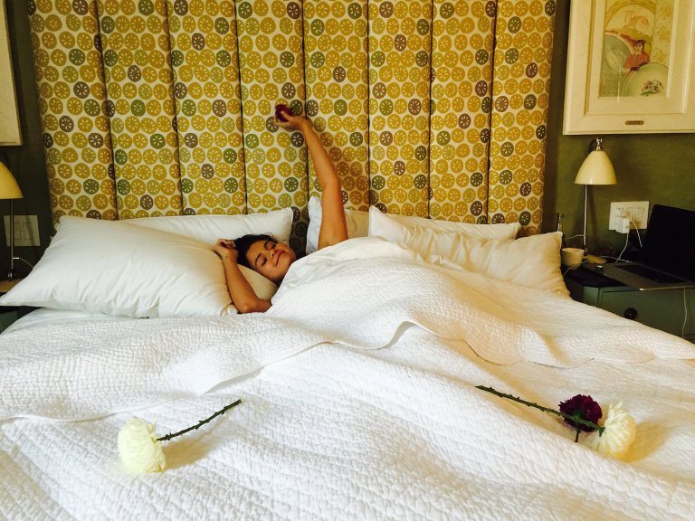 Selena leaves a trail of flowers Photo: Selena Gomez