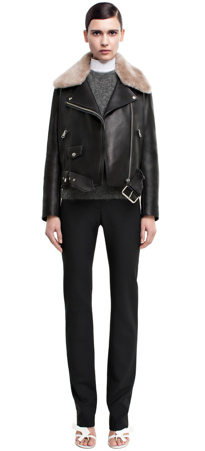 Acne Studios Mape Shearling Leather Moto Jacket