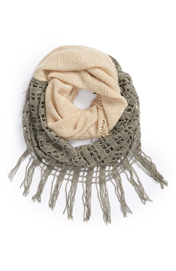 BP two tone open weave infinity scarf