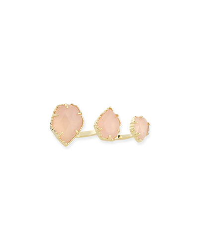 Kendra Scott Naomi Rose Quartz Double Ring
