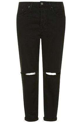 Topshop MOTO BLACK RIPPED HAYDEN JEANS