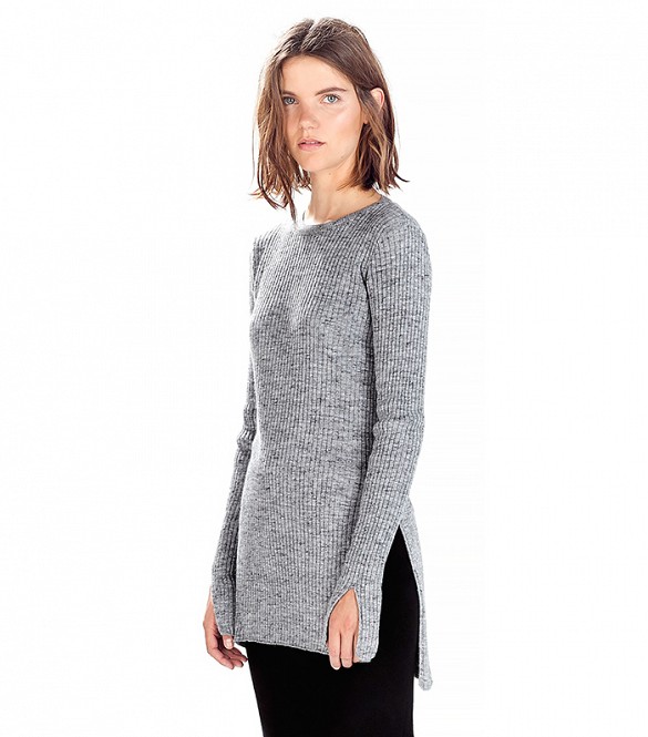 Zara ribbed sweater with side slits