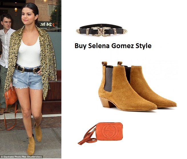 Selena Gomez black and gold jacket instagram