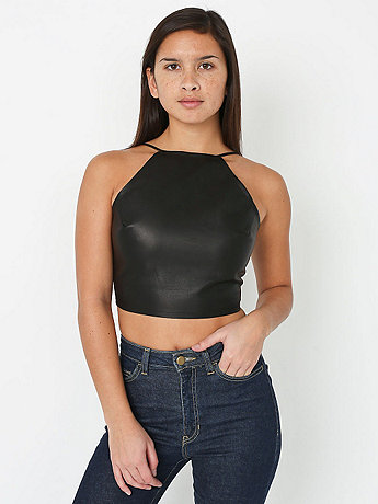 American Apparel Petra Leather Crop Top