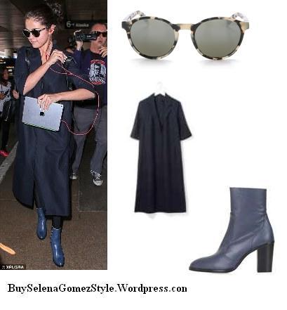 Selena Gomez blue boots black coat photo instagram