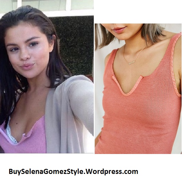 Selena Gomez pink tank instagram