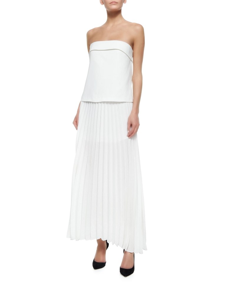 A.L.C. Brock Strapless Pleated Maxi Dress