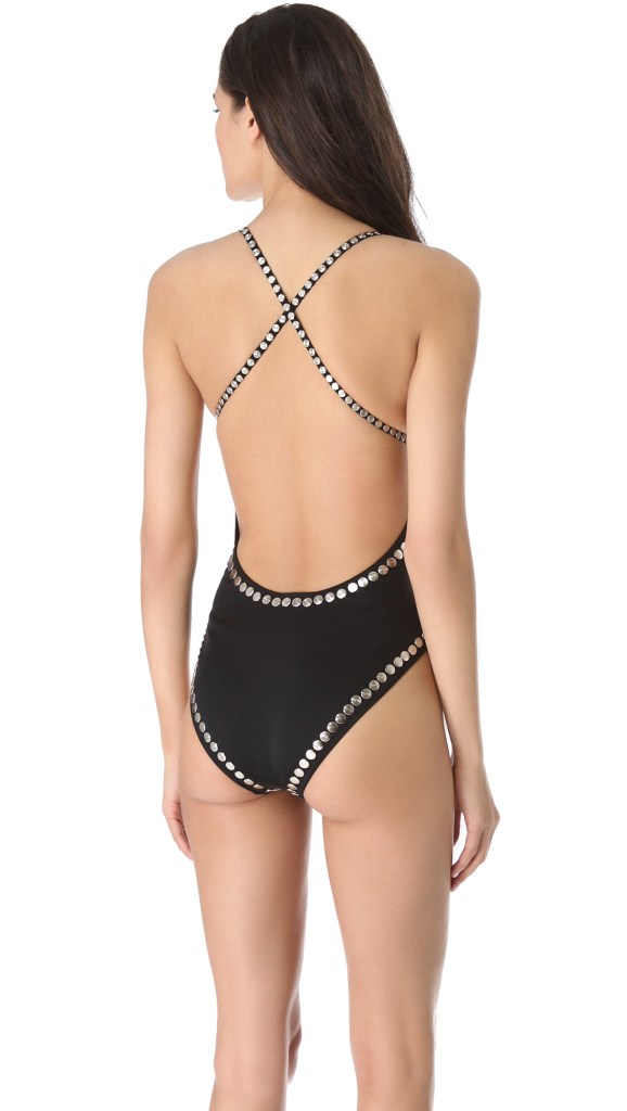 Norma Kamali Slip Mio Studded Swimsuit back