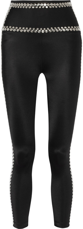Norma Kamali Studded High Rise Leggings