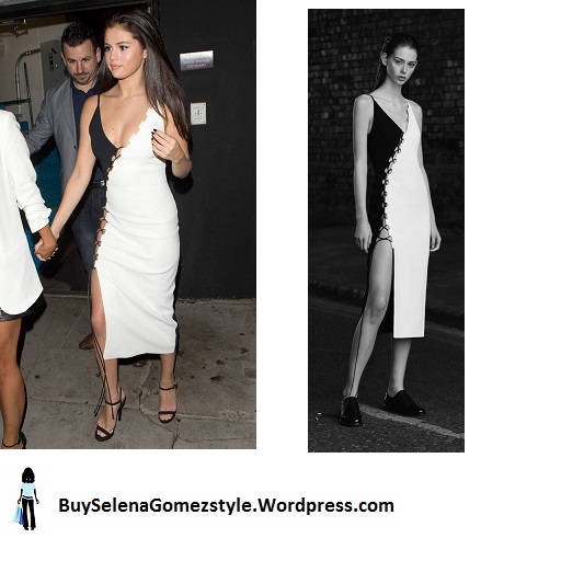selena-gomez-black-and-white-dress instagram