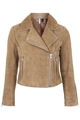 Topshop Suede Biker Jacket