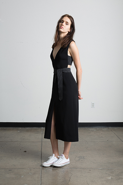 ALC ltd black dress contrast waistband