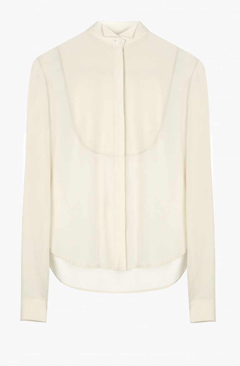 Atea Oceanie Silk Crepe Tuxedo Shirt