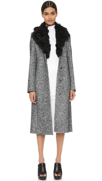 EDUN Shearling collared coat