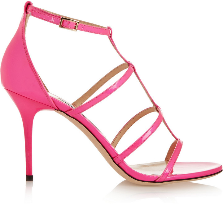 Jimmy Choo 'Dory' Neon Patent Leather Sandals