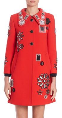 Marc Jacobs 34 Sleeve Embellished Coat