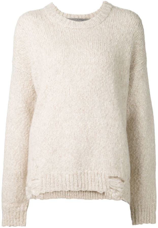 Raquel Alegra Distressed Oversized Sweater