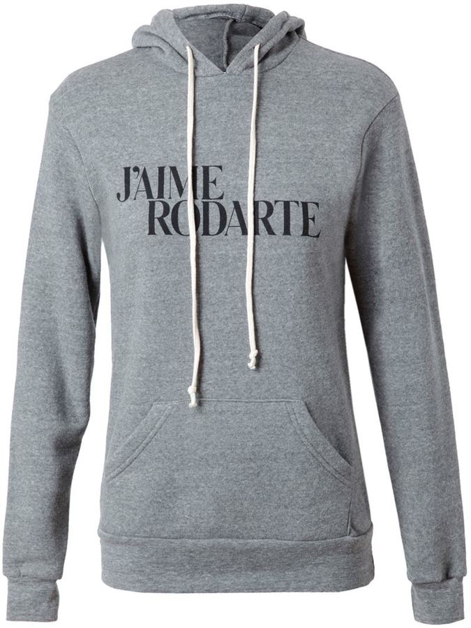 Rodarte 'Love Hate' hooded grey sweatshirt