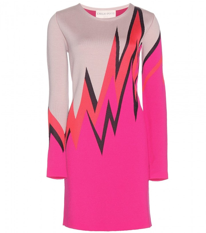 Emilio Pucci Printed Wool-Blend Dress