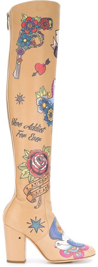 Laurence Dacade Tattoo Knee Length boots