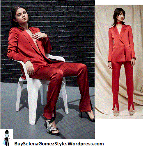 Selena Gomez red trouser pants suit Refinery29 instagram
