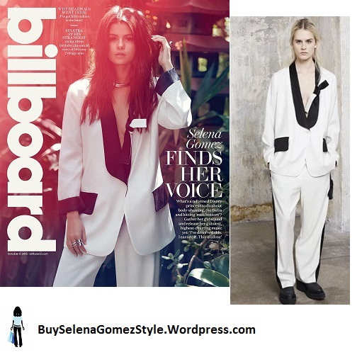 Selena Gomez white tuxedo suit Billboard instagram