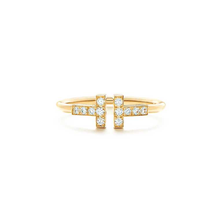 Tiffany T Wire Ring with diamonds