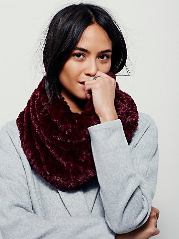Free People White Cap Cowl in Burgundy