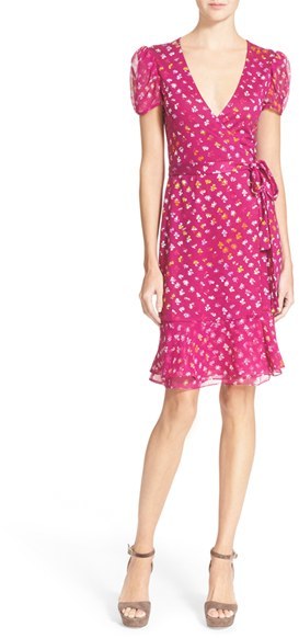 Diane Von Furstenberg 'Layton' Floral Print Silk Wrap Dress