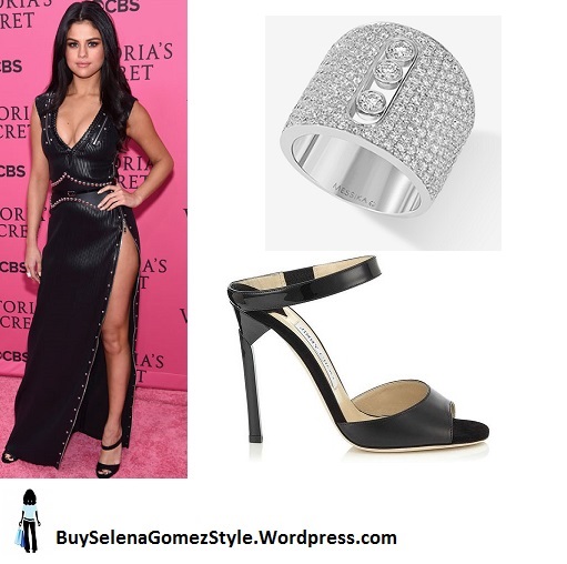Selena Gomez black slit dress Victorias Secret Fashion Show 2015 instagram