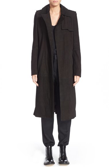 ANTHONY VACCARELLO SUEDE TRENCH COAT