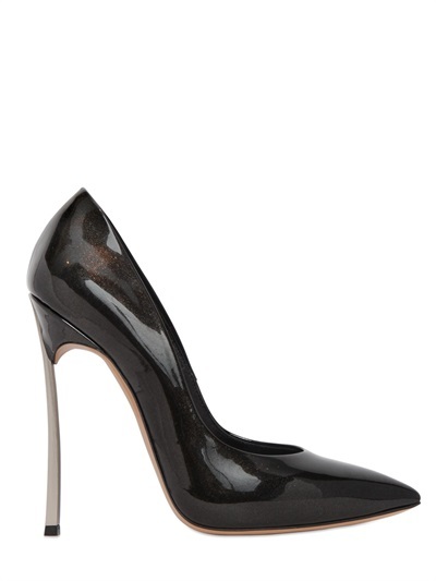 Casadei 120mm Blade Glittered Patent Pumps