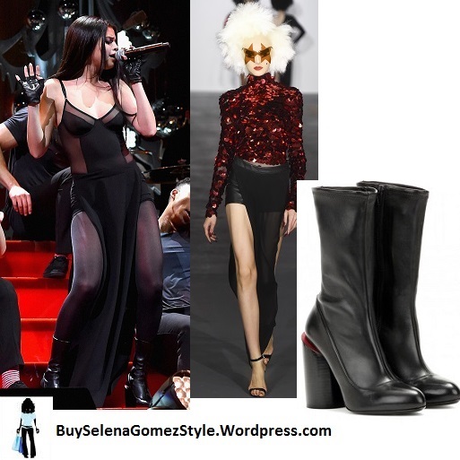 Selena Gomez black sheer dress and boots Jingle ball Philadelphia instagram