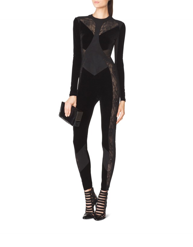 Tamara Mellon Mixed Media Catsuit