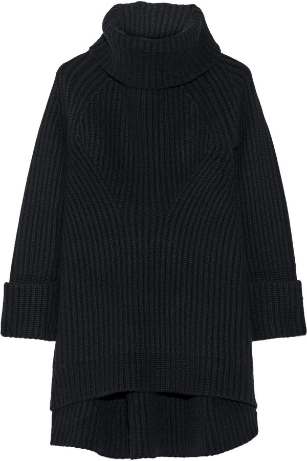 Co Ribbed Wool and Cashmere Blend Turtleneck Sweater