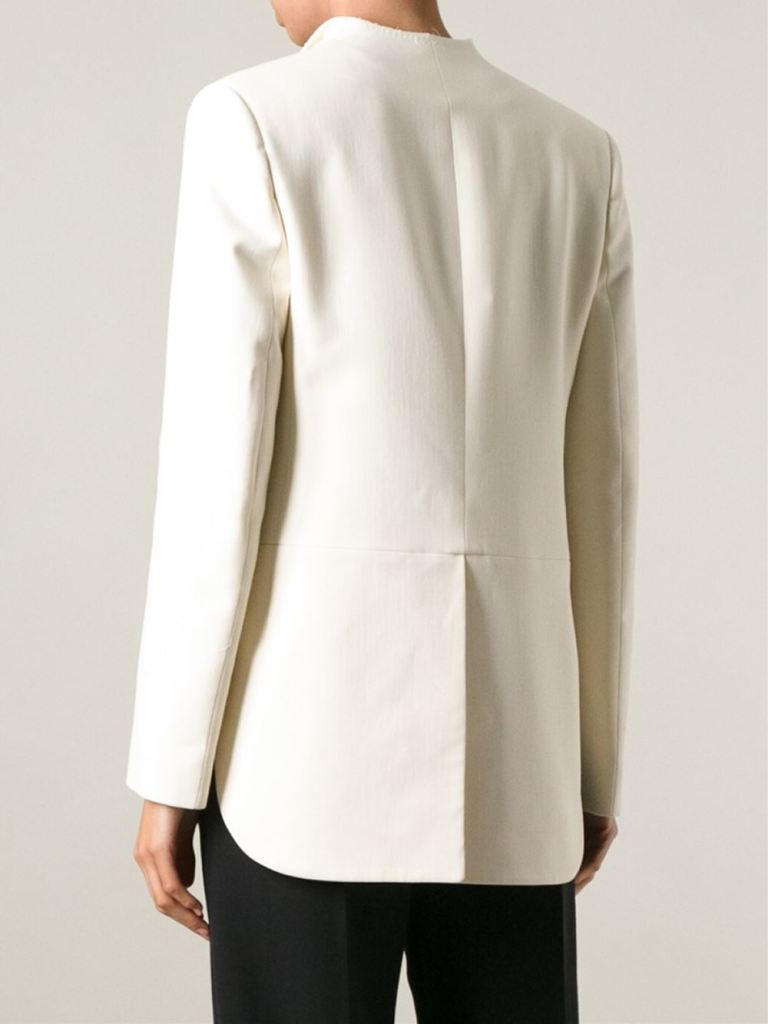 Lanvin off white cropped blazer back view