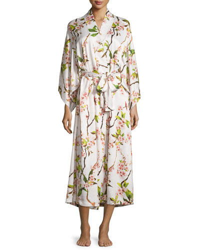 Natori Blossom long robe petal pink