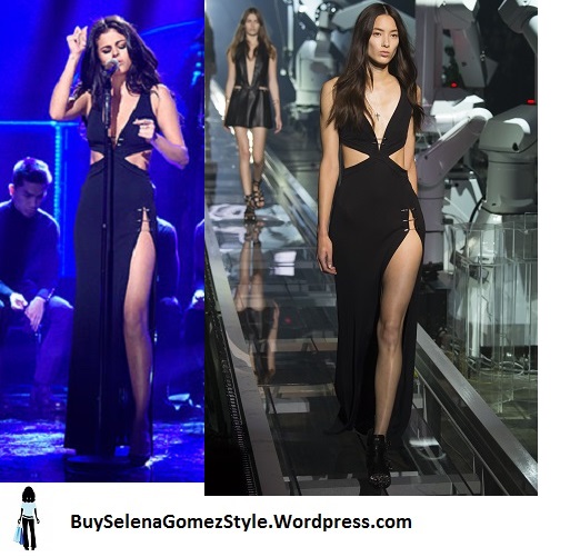 Selena-Gomez-black cut out gown SNL-performance-2016 instagram