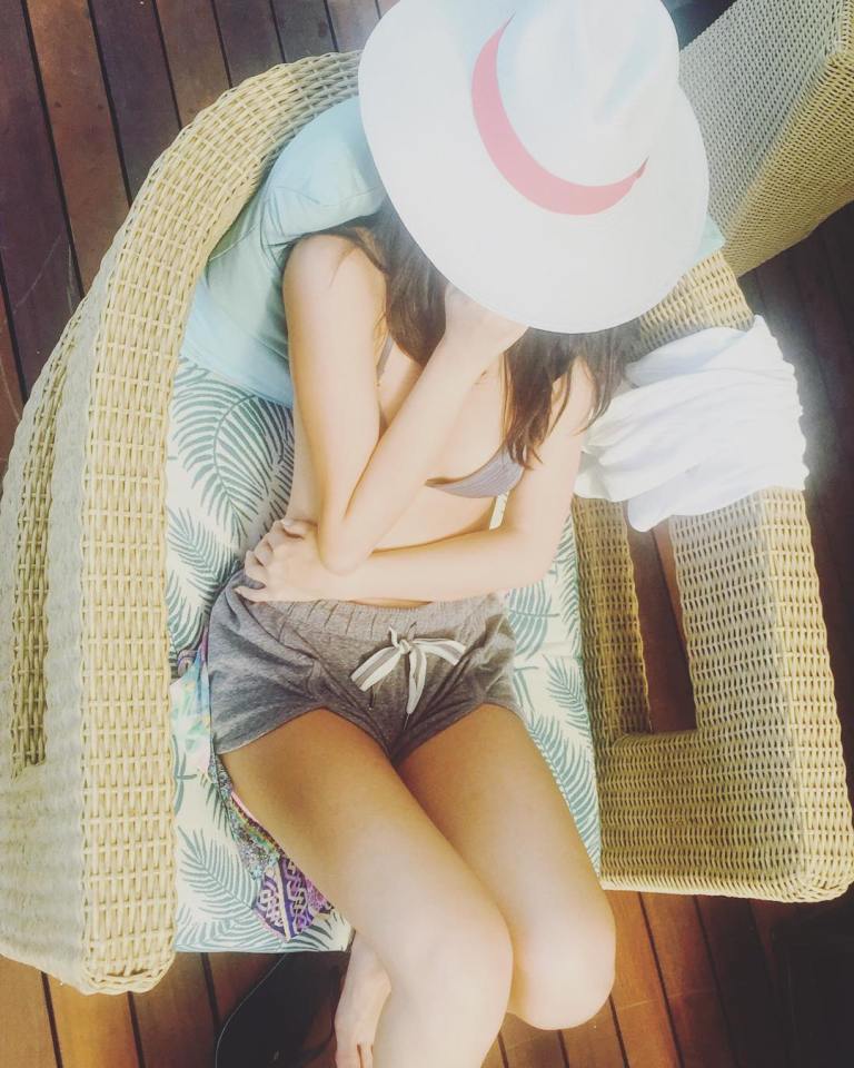selena gomez gray shorts white hat Instagram