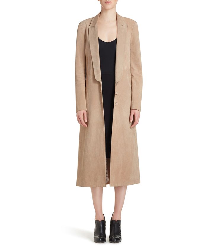 Wes Gordon Italian Suede Trench Coat