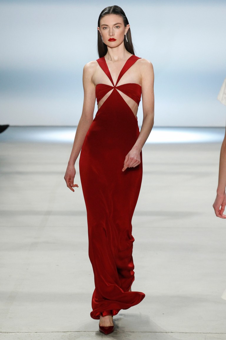 Cushnie et Ochs Fall 2016 red cut out dress photo Marcus Tondo