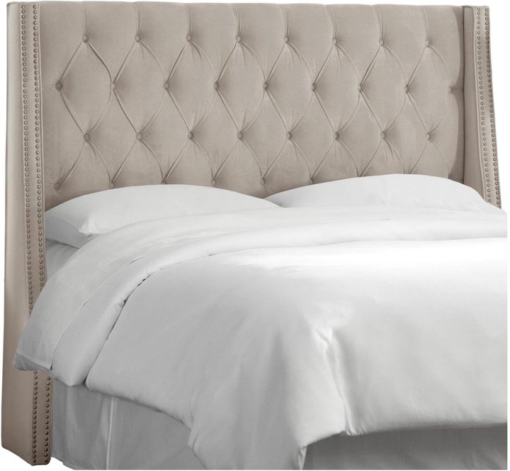 Full Nail Tufted Wingback Headboard