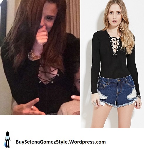 Selena gomez black lace up top snapchat instagram