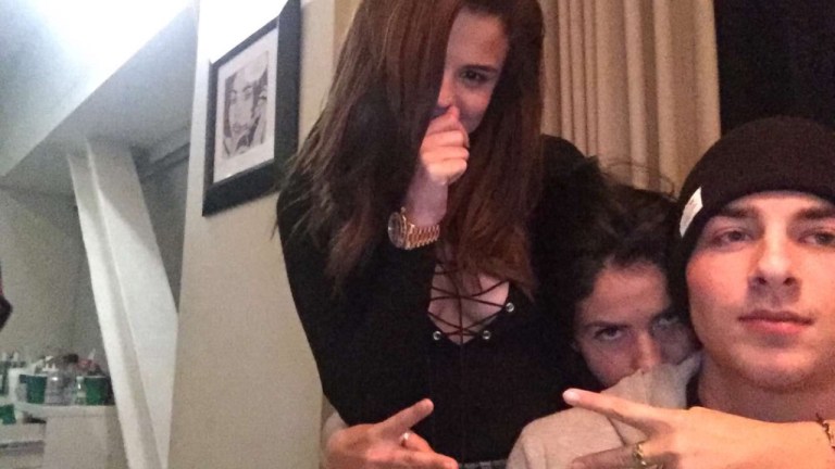 Selena gomez black lace up top snapchat photo leahmcarty