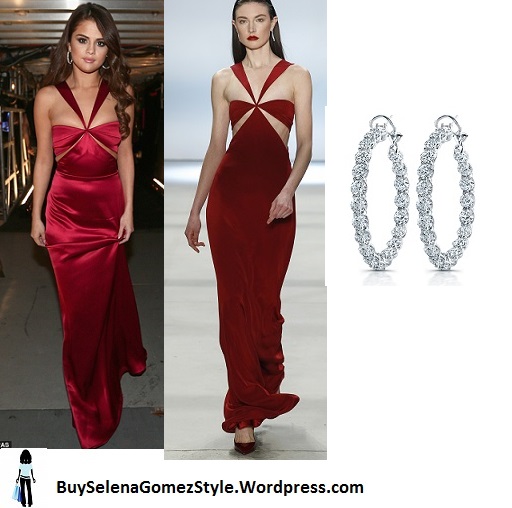 Selena Gomez red satin gown Grammy 2016 instagram