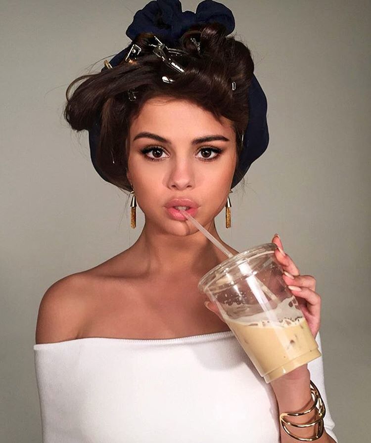 Selena Gomez white off the shoulder top photo Paolo Kudacki